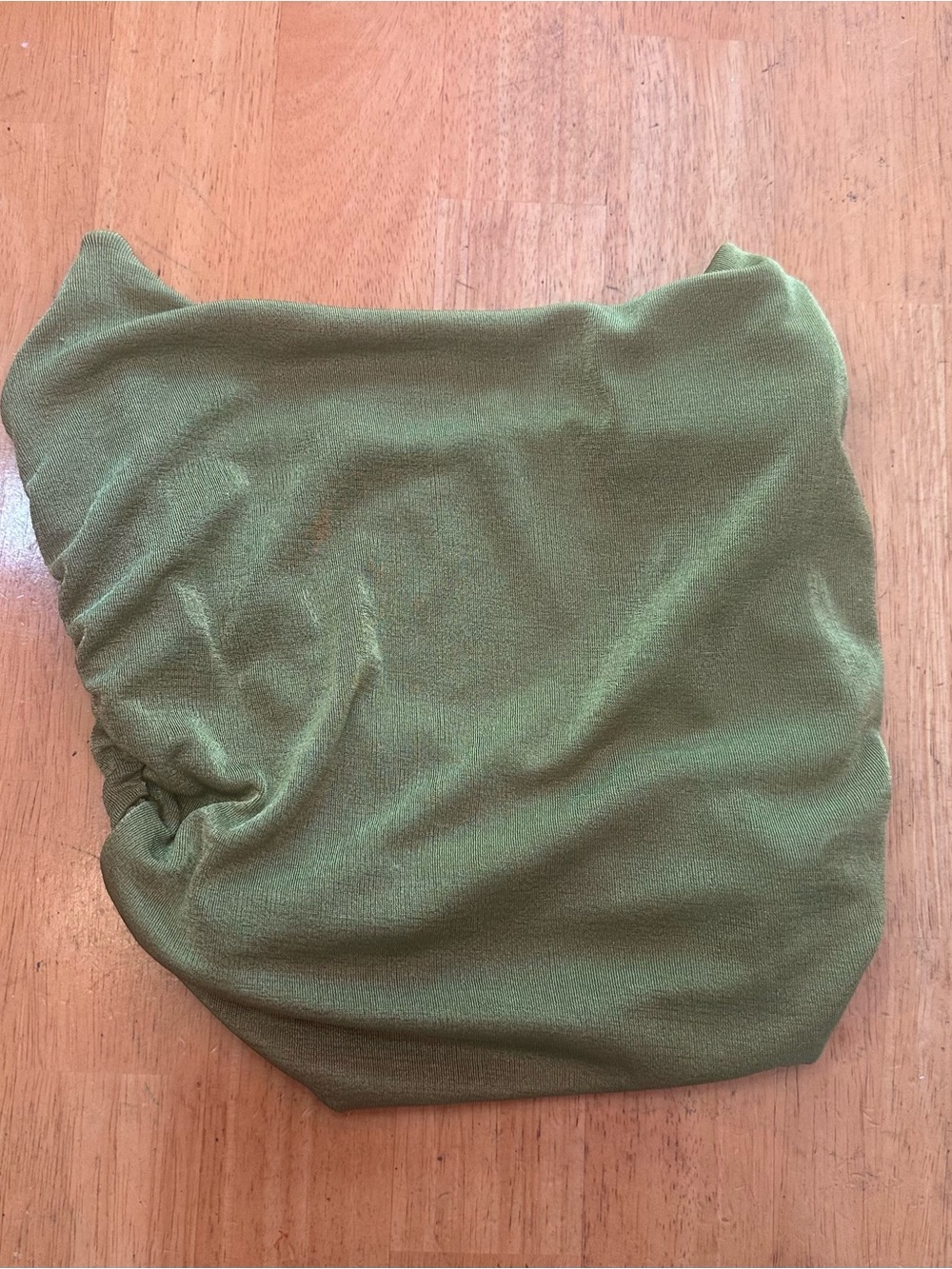 Amazon Olive Green Strapless Crop Top